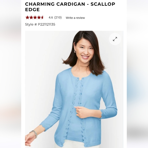 Talbots Scallop Edge Charming Cardigan - Picture 1 of 5